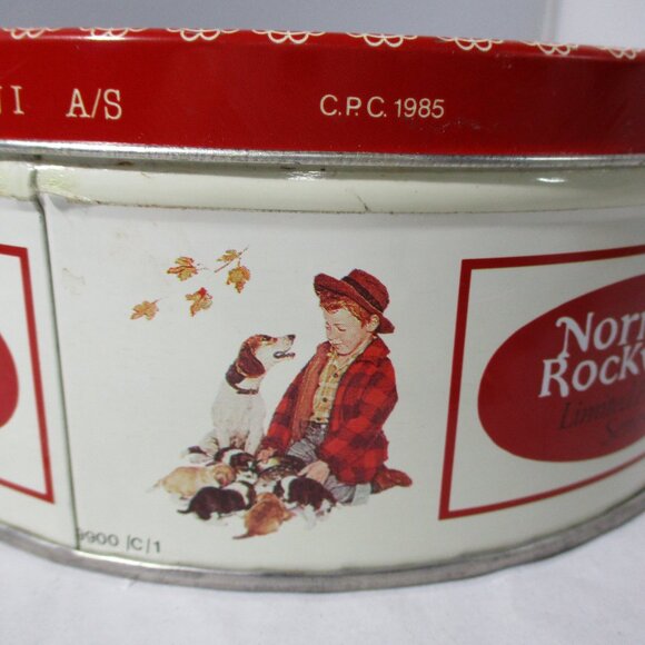 Vintage 1985 Norman Rockwell Ltd Ed Round Cookie Biscuit Tin Doctor & Doll - Picture 6 of 9